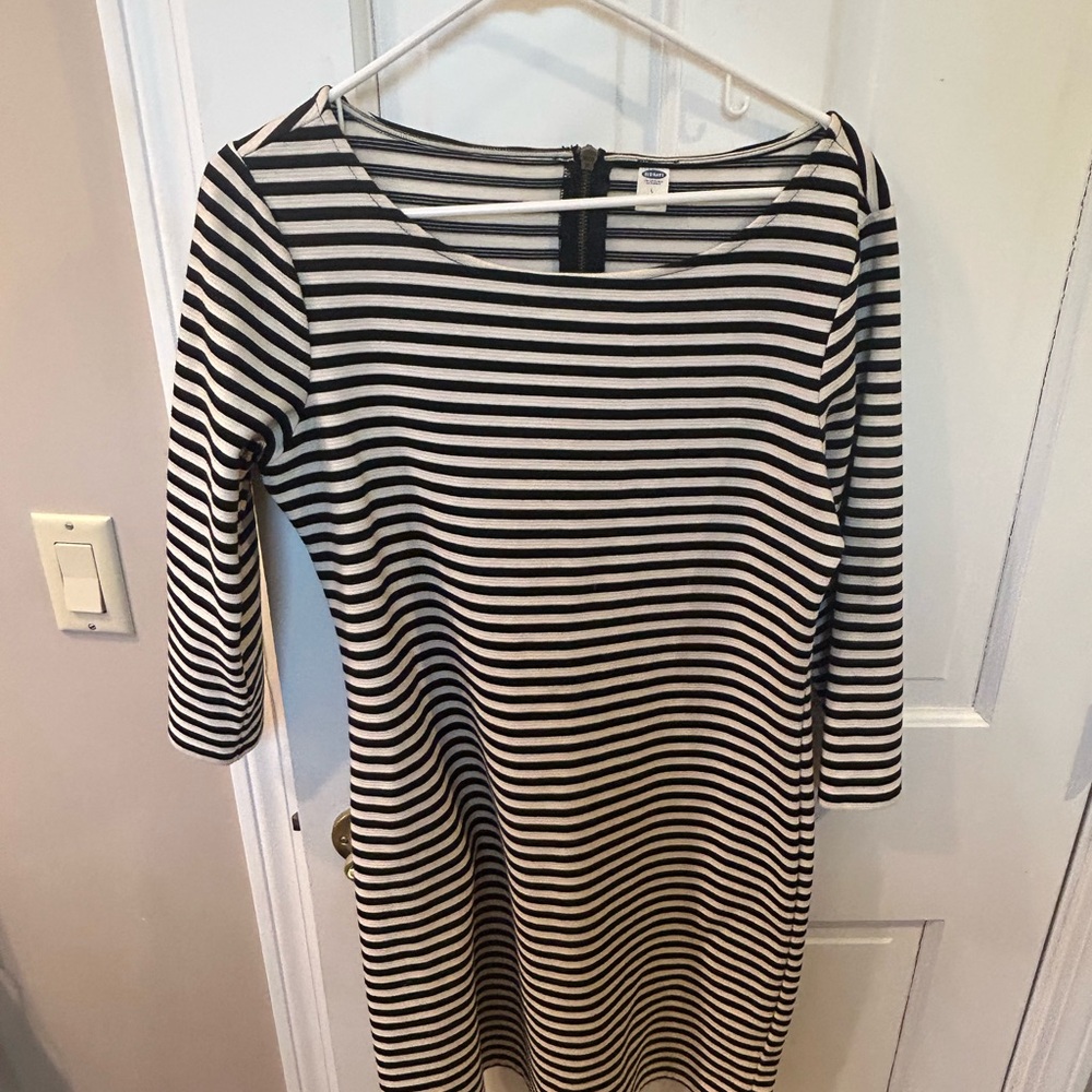 Old Navy bundle Striped Black and White & Denim Dresses size Large - Picture 4 of 11